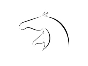 Logo tete jument et son poulain
